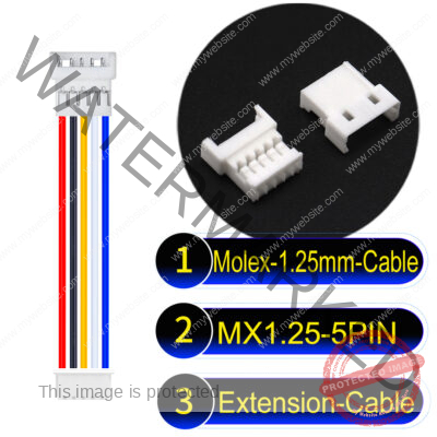 Molex MX1.25mm Picoblade 5-Pin Male Female Extension Cable 28AWG UL1571 Cable