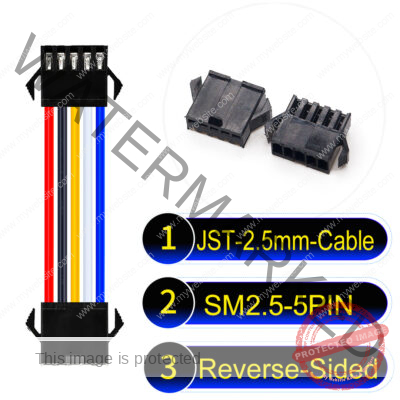 JST 2.5mm SM2.54 5Pin Reverse-Side-Head Cable