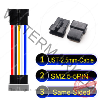 JST 2.5mm SM2.54 5Pin Female Same-Side-Head Cable