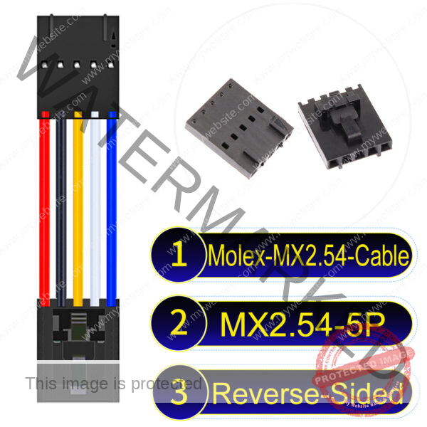 Molex 2.54mm MX2.54 5Pin Reverse-Side-Head Cable