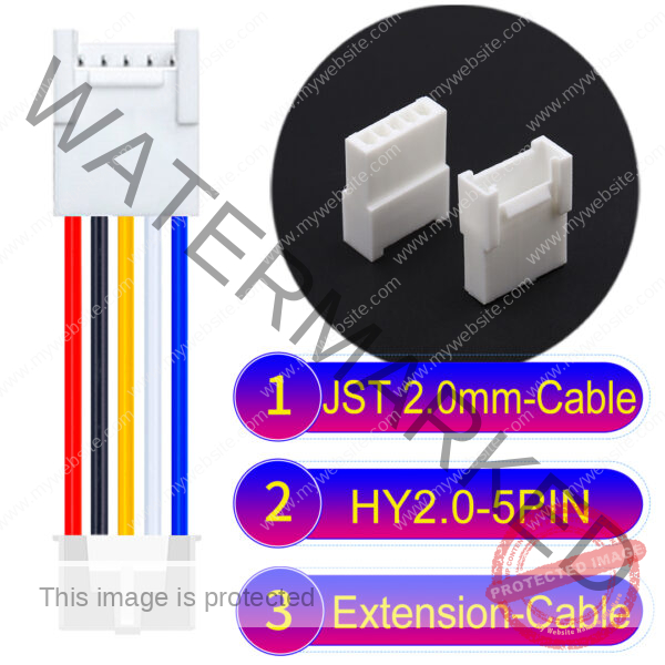 JST HY2.0mm 5-Pin Extension Cable 22AWG PVC Cable