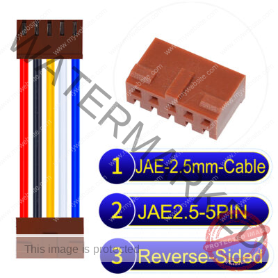 JAE 2.5mm 5-Pin Reverse-Side-Head 22AWG PVC Cable