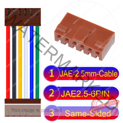 JAE 2.5mm 6-Pin Same-Side-Head 22AWG PVC Cable