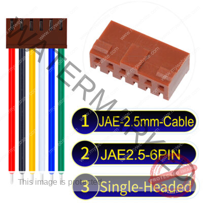 JAE 2.5mm 6-Pin Single-Headed 22AWG PVC Cable