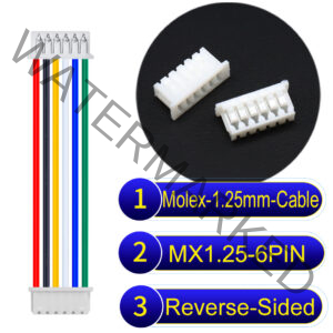 Molex MX1.25mm Picoblade 6-Pin Reverse-Side-Head 28AWG UL1571 Cable