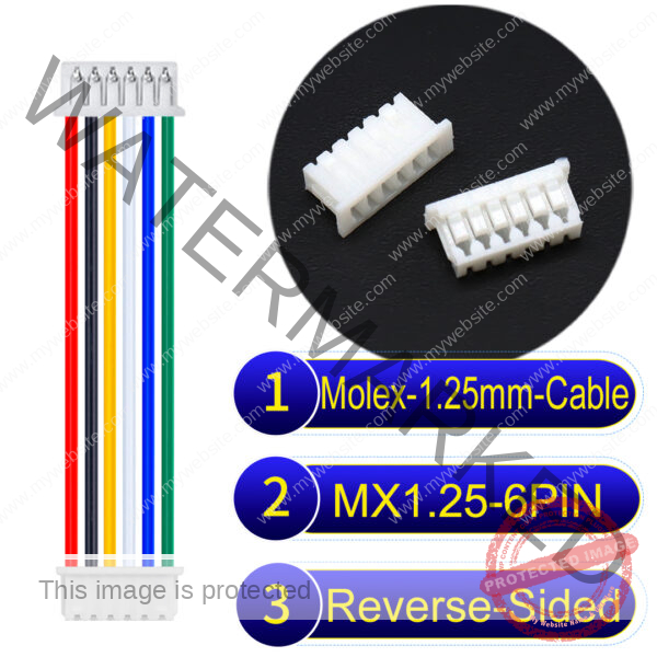 Molex MX1.25mm Picoblade 6-Pin Reverse-Side-Head 28AWG UL1571 Cable