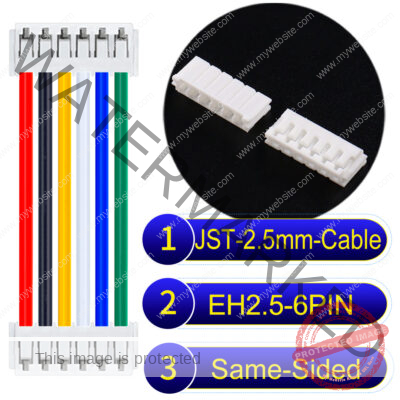 JST EH2.5 6-Pin Same-Side-Head 2.5mm PVC Cable