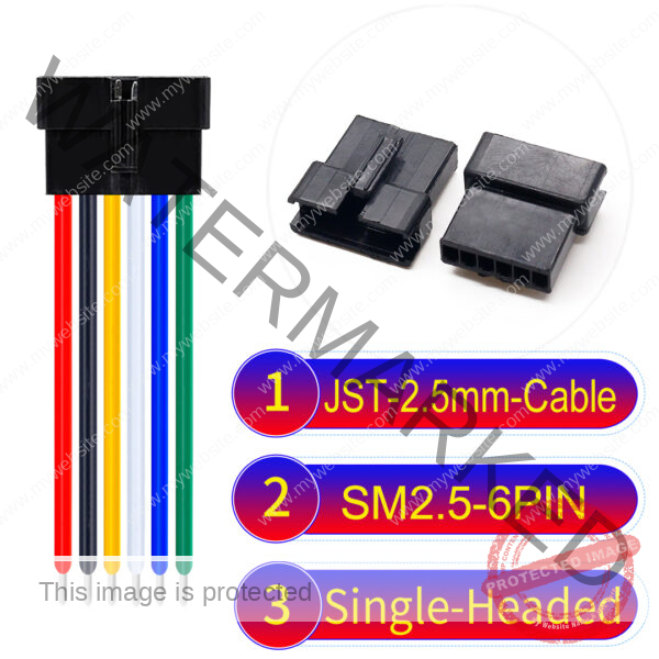 JST 2.5mm SM2.54 6Pin Female Single-Headed Cable