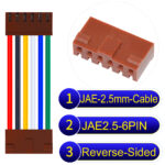 JAE 2.5mm 6-Pin Reverse-Side-Head 22AWG PVC Cable