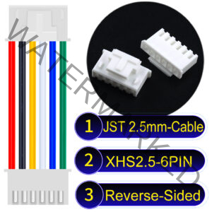 JST XHS2.5 with Belt Lock 6Pin Reverse-Side-Head Cable