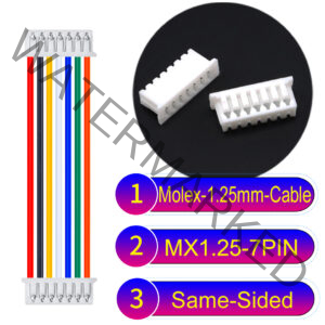 Molex MX1.25mm Picoblade 7-Pin Same-Side-Head 28AWG UL1571 Cable