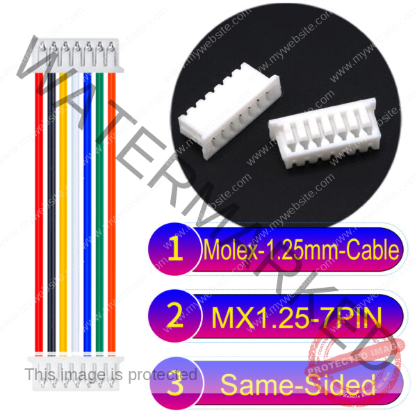 Molex MX1.25mm Picoblade 7-Pin Same-Side-Head 28AWG UL1571 Cable