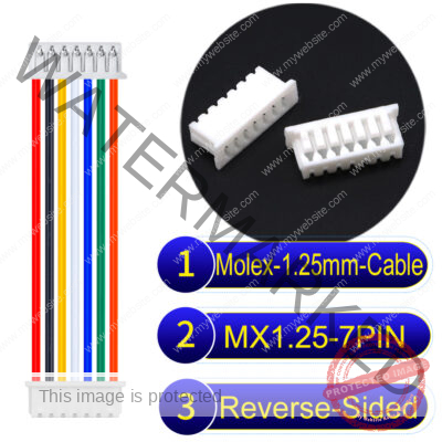 Molex MX1.25mm Picoblade 7-Pin Reverse-Side-Head 28AWG UL1571 Cable