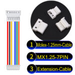 Molex MX1.25mm Picoblade 7-Pin Male Female Extension Cable 28AWG UL1571 Cable