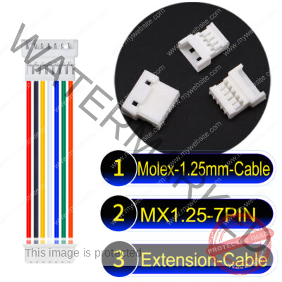 Molex MX1.25mm Picoblade 7-Pin Male Female Extension Cable 28AWG UL1571 Cable