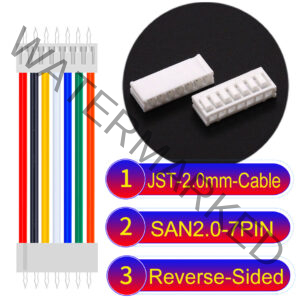 JST 2.0mm SAN2.0 7Pin Reverse-Side-Head Cable