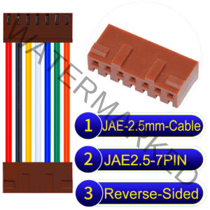 JAE 2.5mm 7-Pin Reverse-Side-Head 22AWG PVC Cable