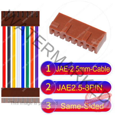 JAE 2.5mm 8-Pin Same-Side-Head 22AWG PVC Cable