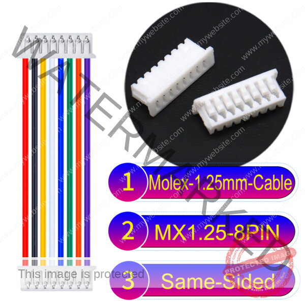 Molex MX1.25mm Picoblade 8-Pin Same-Side-Head 28AWG UL1571 Cable