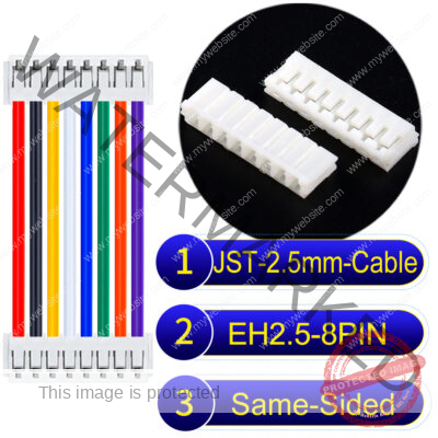 JST EH2.5 8-Pin Same-Side-Head 2.5mm PVC Cable