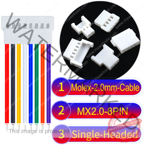 Molex MX2.0mm 8-Pin Male Single-Headed Cable