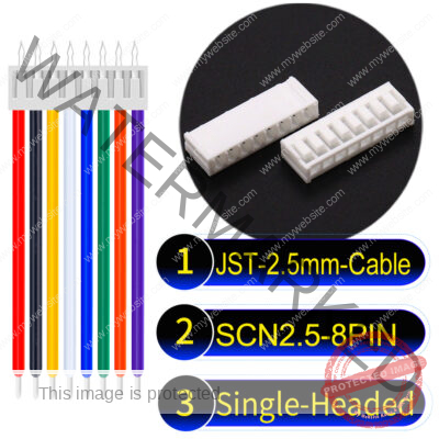 JST 2.5mm SCN2.5 8Pin Single-Headed Cable