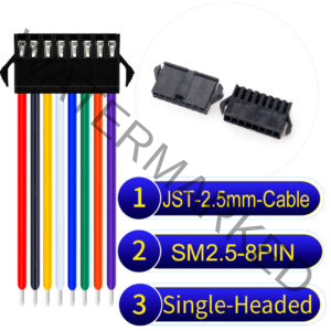 JST 2.5mm SM2.54 8Pin Single-Headed Cable