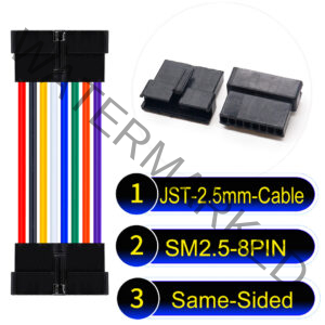 JST 2.5mm SM2.54 8Pin Female Same-Side-Head Cable