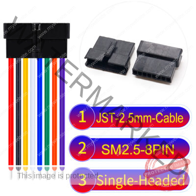 JST 2.5mm SM2.54 8Pin Female Single-Headed Cable