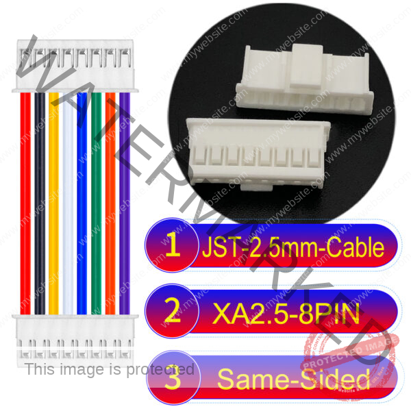 JST 2.5mm XA 8Pin Same-Side-Head Cable