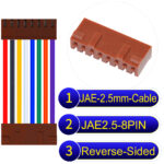 JAE 2.5mm 8-Pin Reverse-Side-Head 22AWG PVC Cable