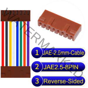 JAE 2.5mm 8-Pin Reverse-Side-Head 22AWG PVC Cable