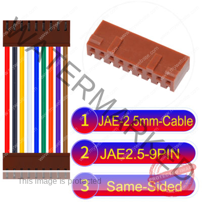 JAE 2.5mm 9-Pin Same-Side-Head 22AWG PVC Cable