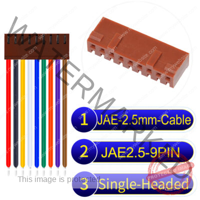 JAE 2.5mm 9-Pin Single-Headed 22AWG PVC Cable