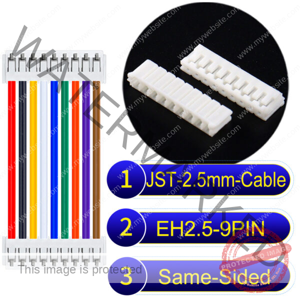 JST EH2.5 9-Pin Same-Side-Head 2.5mm PVC Cable