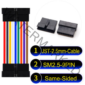 JST 2.5mm SM2.54 9Pin Female Same-Side-Head Cable