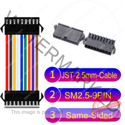 JST 2.5mm SM2.54 9Pin Male Same-Side-Head Cable