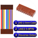 JAE 2.5mm 9-Pin Reverse-Side-Head 22AWG PVC Cable