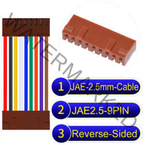 JAE 2.5mm 9-Pin Reverse-Side-Head 22AWG PVC Cable