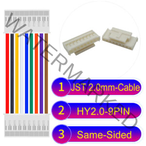 JST HY2.0mm 9-Pin Same-Side-Head 22AWG PVC Cable