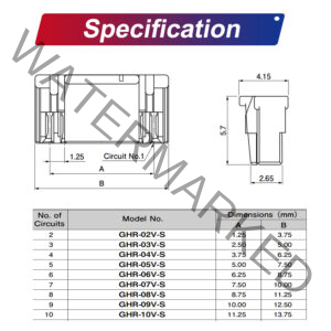 JST GHR1.25 1.25mm housing 2P 3P 4P 5P 6P 7P 8P 9P 10P 12P