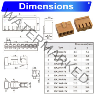 JAE2.5 2.5mm housing 2P 3P 4P 5P 6P 7P 8P 9P 10P 12P