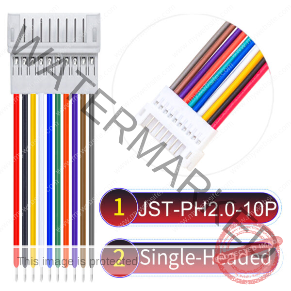 JST PH2.0 10Pin Female Single-Headed Cable