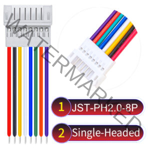 JST PH2.0 8Pin Female Single-Headed Cable