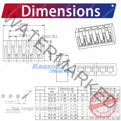 JST SCNR2.5 2.5mm Female housing 2P 3P 4P 5P 6P 7P 8P 9P 10P 12P