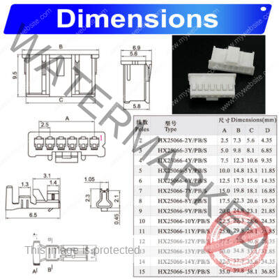 JST XAR2.5 2.5mm housing 2P 3P 4P 5P 6P 7P 8P 9P 10P 12P