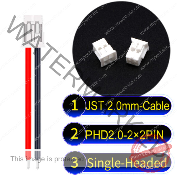 JST PHD2.0 2×2Pin Dual Row Single-Headed Cable