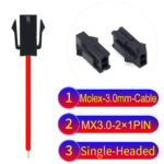 Molex MX3.0mm Dual Row 2×1Pin Female Single-Headed Micro-Fit Cable