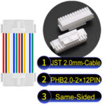 JST PHB2.0 Dual Row with Belt Lock 2×12Pin Same-Side-Head Cable