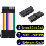 Molex MX3.0mm Dual Row 2×12Pin Male Female Extension Micro-Fit Cable